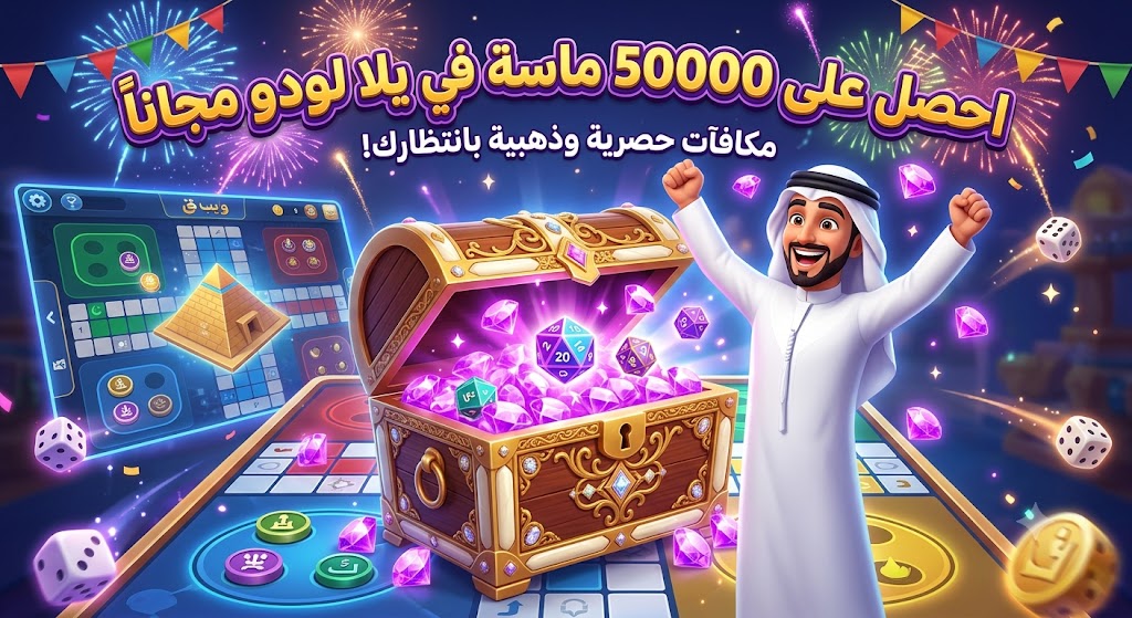 اشحن الان 50 ألف ماسة في يلا لودو مجاناً وبأمان